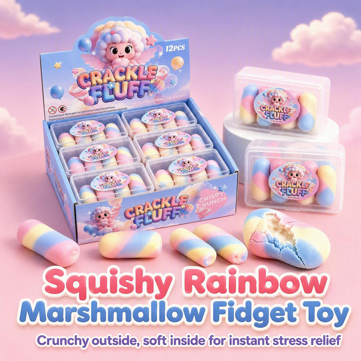 Crispy Marshmallow Squishy Toy – Soft Inside, Crackly Outside