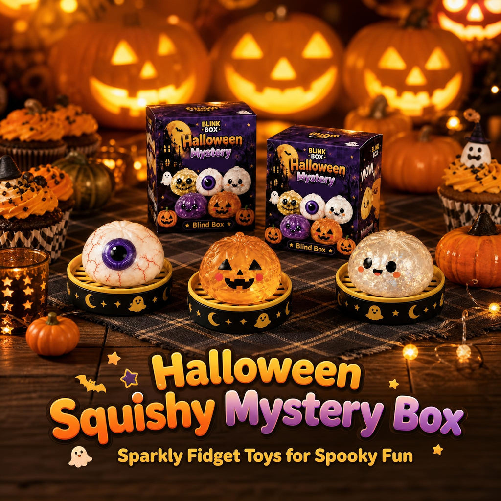 Halloween Sparkle Pumpkin Squishy Toy – Glitter-Filled Sensory Fidget for Stress Relief