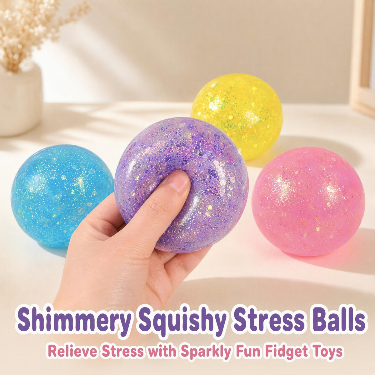 Glitter Squishy Ball – Sparkling Squeeze Stress Relief Toy
