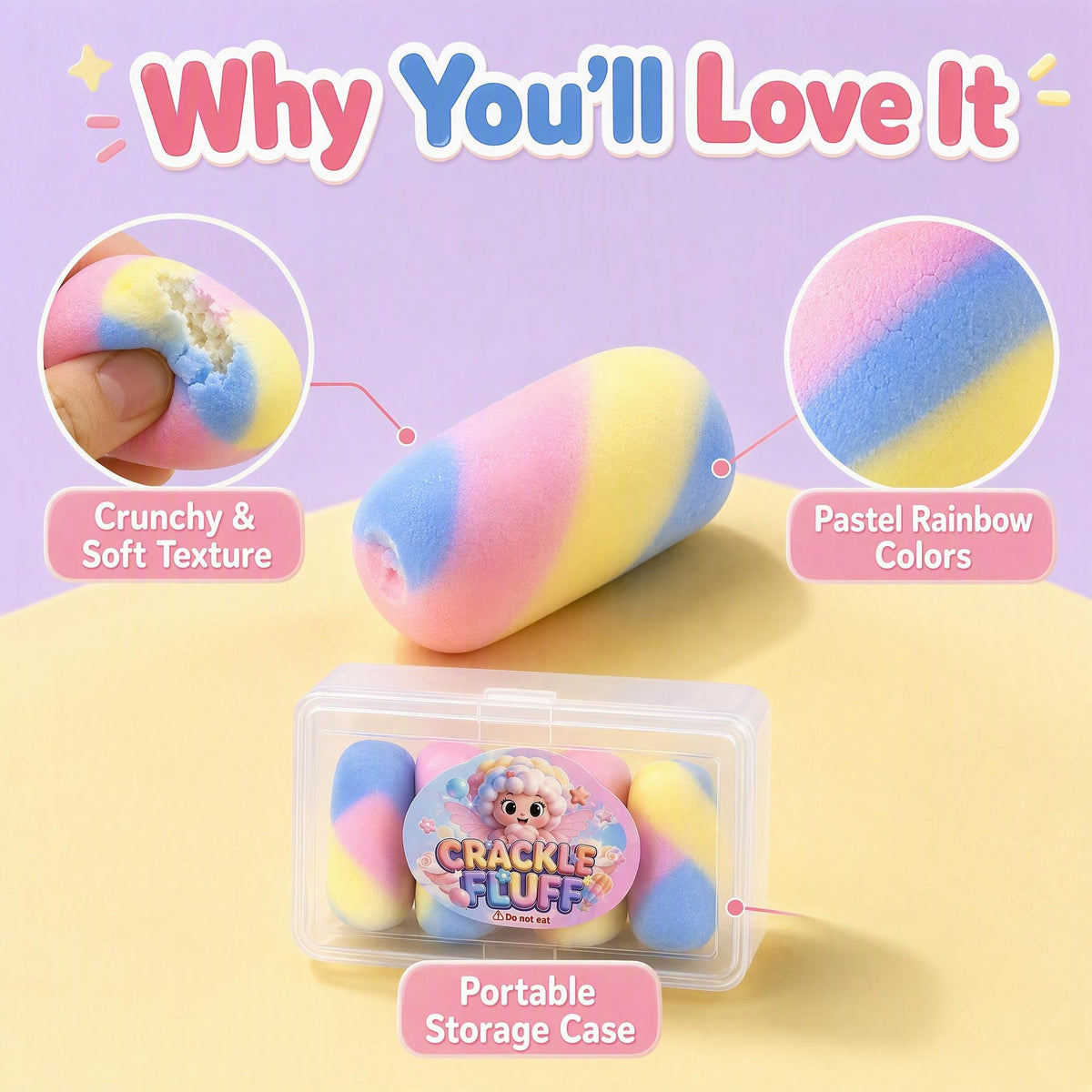 Crispy Marshmallow Squishy Toy – Soft Inside, Crackly Outside