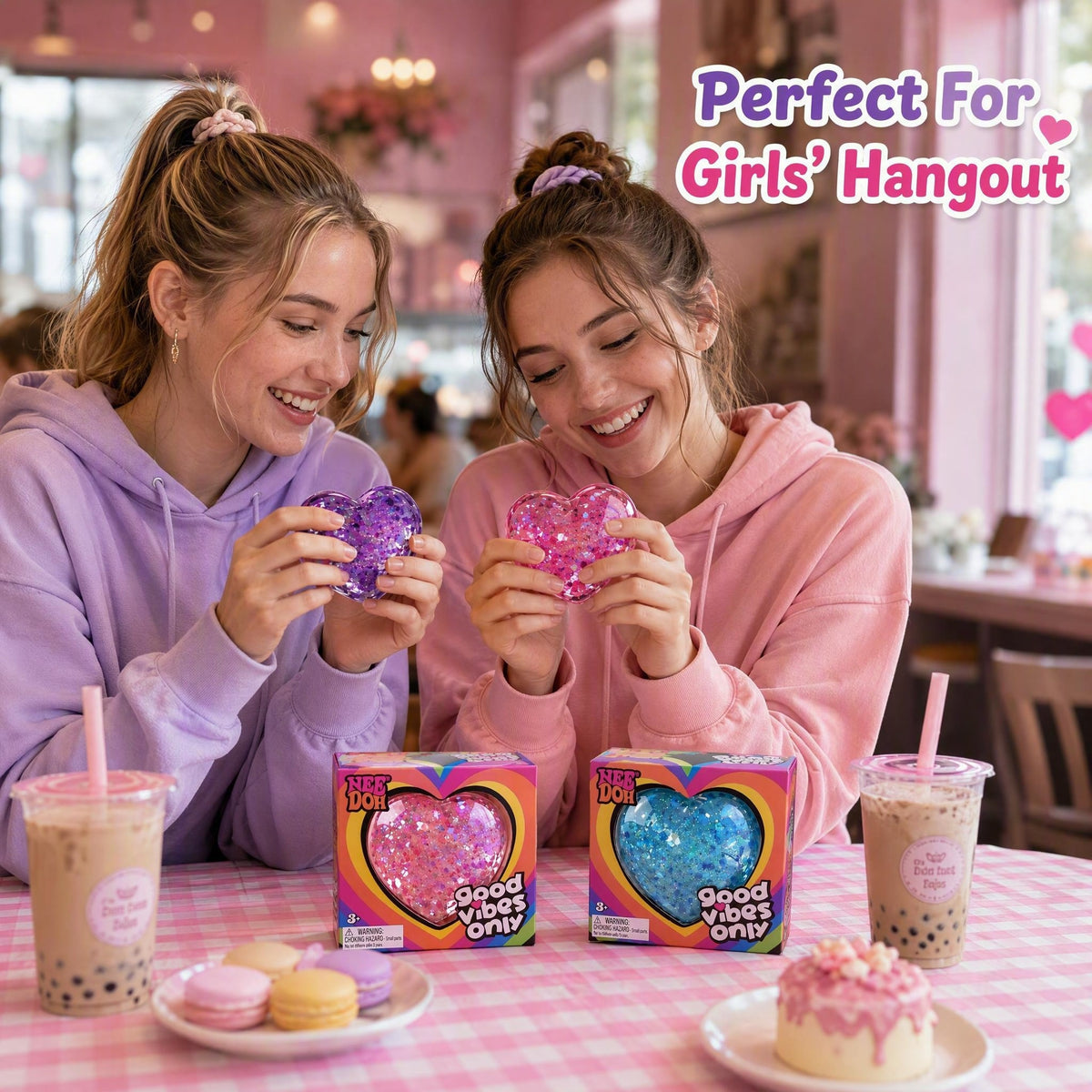 Heart Glitter Burst Squishy Toy – Sparkly Slow-Rise Fidget for Stress Relief
