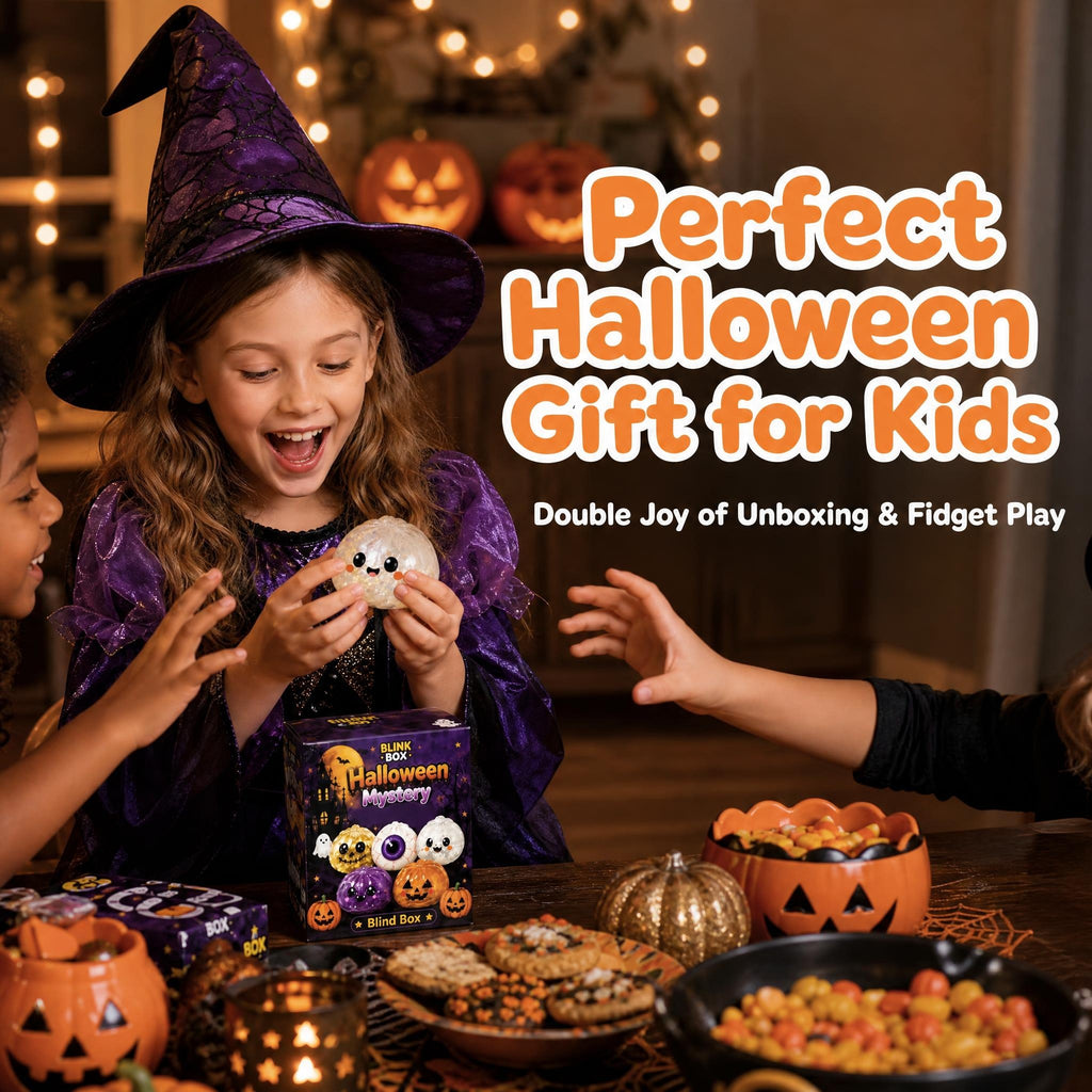 Halloween Sparkle Pumpkin Squishy Toy – Glitter-Filled Sensory Fidget for Stress Relief