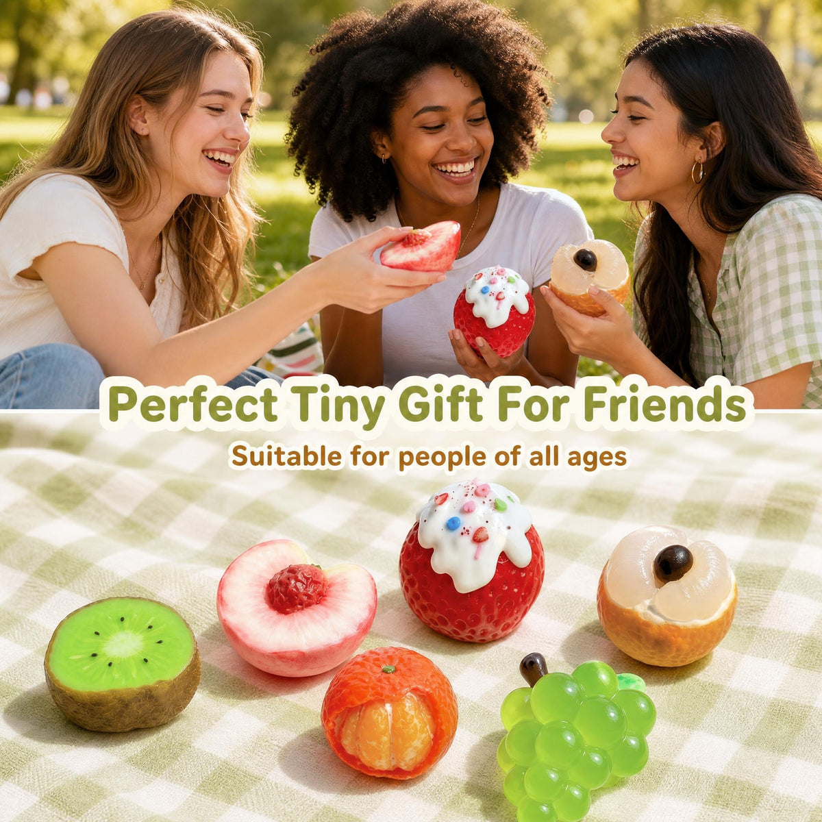 Fruit Squishy Toy – Cute Fruit-Shaped Quick-Rebound Stress Relief Squeeze Toy (6 Kinds)