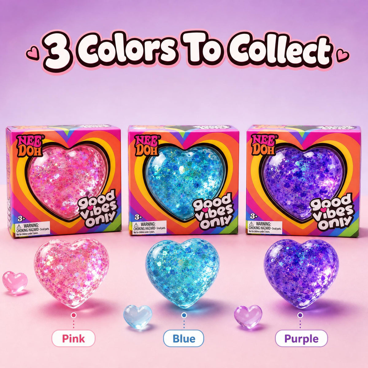 Heart Glitter Burst Squishy Toy – Sparkly Slow-Rise Fidget for Stress Relief