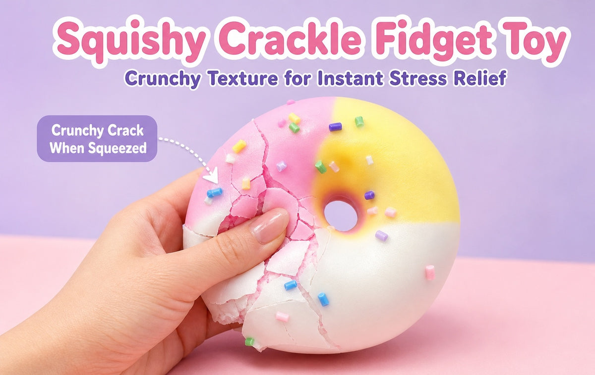 Crispy Donut Squishy Toy – Crackling-Shell Dessert Squeeze Toy (Donut or Cat Paw Style)