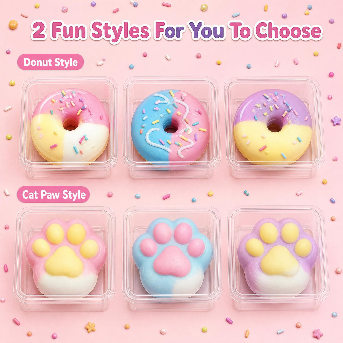 Crispy Donut Squishy Toy – Crackling-Shell Dessert Squeeze Toy (Donut or Cat Paw Style)